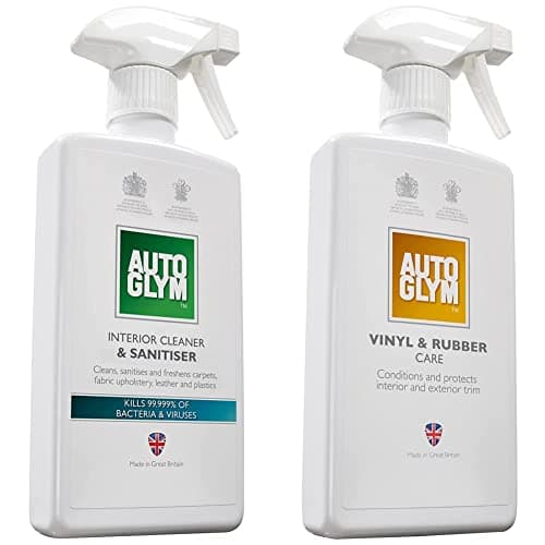 Image of Autoglym ICS500 Interior Cleaner, White & Vinyl And Rubber Care, 500ml - Fresh Lemon Scented Interior Car Cleaner Spray Designed To Protect Your Dashboard and Other Interior Plastics
