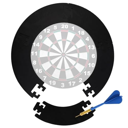 Image of SPORWAY Dartboard Surround Ring: 5-Piece Dart Board Wall Protector, Tool-Free Assembly Black Jigsaw Dartboard Surround, for Dartboard Enthusiasts (44x13x2.0cm/Black)