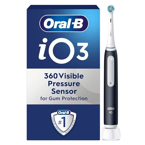 Image of Oral-B iO3 Electric Toothbrushes Adults, Oral B Electric Toothbrush, Gifts for him or her, 1 Toothbrush Head, 3 Modes With Teeth Whitening, Electric Toothbrush, 2 Pin Plug, Black