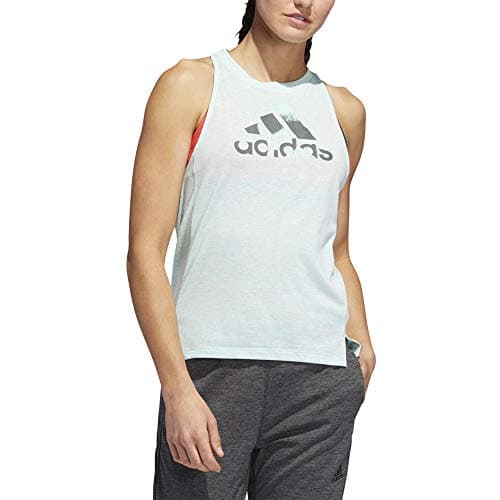 Image of adidas Women's Boxy Badge of Sports Tank Top Mint Dark Grey Shirts, Womens, Shirts, DX3865, Mint, S