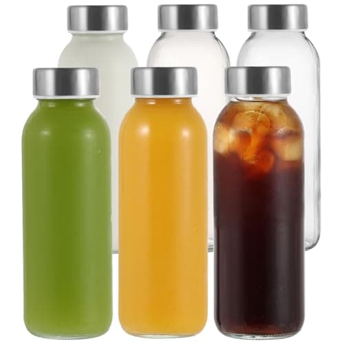 Image of LIMILI Glass Bottles With Stainless Steel Lids, 300/350/750/1000ML Water Bottles, Leak Proof Reusable Drinking Bottles for Hot Cold Drinks, Work, Gym, Home