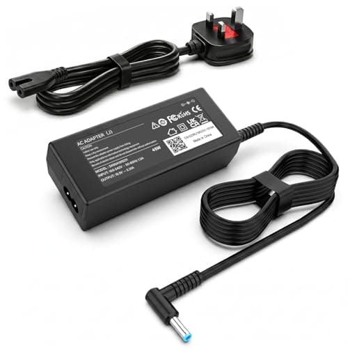 Image of 45W HP Laptop Charger for Pavilion 15 14 Stream ProBook EliteBook 250 G6 G7, 19.5V 2.31A 4.5x3.0mm Blue Tip Power Adapter UK Plug
