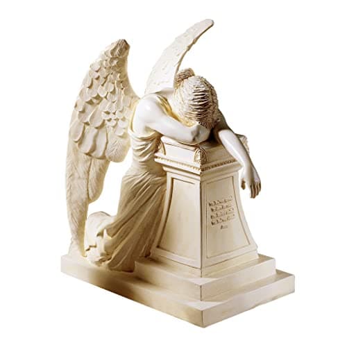 Image of Design Toscano Angel of Grief Monument Religious Figurine Statue, Desktop, 19 cm, Polyresin, Antique Stone