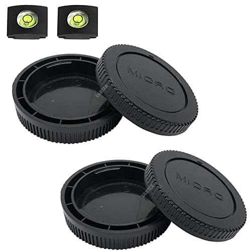 Image of Body Cap & Rear Lens Cap Cover for Olympus E-M10 Mark IV III II E-M1 E-M5, Panasonic Lumix G9 G7 G95 G85 GH5 GH5S GH4 GH3 GX85 GX9 GX8 GF9 GF10 More Micro Four Thirds Camera and Lens Accessories
