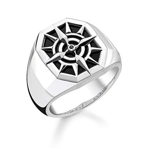 Image of Thomas Sabo Ring compass black 925 Sterling Silver, Blackened