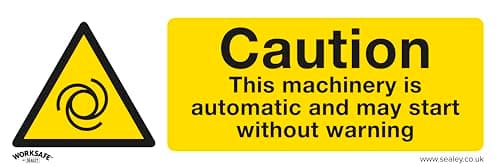 Image of Sealey SS47P1 Caution Automatic Machinery - Warning Safety Sign - Rigid Plastic