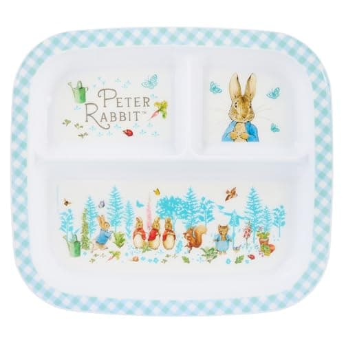 Image of Peter Rabbit 3-Section Children's Divided Plate –BPA-Free, Durable & Colorful Dining for Children, Perfect for Balanced Meals - 36 Months Up, Blue