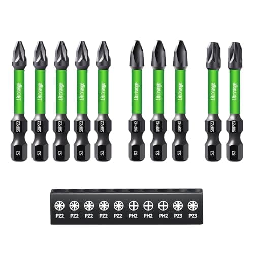 Image of Litorange 10Pcs 50 mm PZ2 PH2 PZ3 Impact Driver Bits, S2 Steel Screwdriver Bit Set
