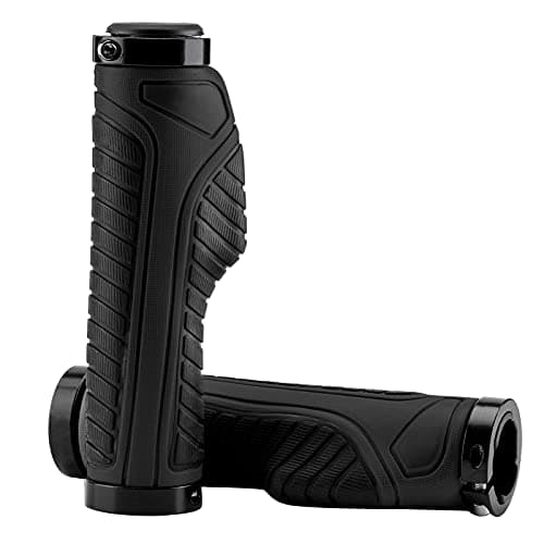 Image of ROCKBROS Bike Grips Bicycle Handlebar Grips Double Aluminum Clamp Lock On Covers Handlebar Covers for MTB BMX Mountain Bike Black