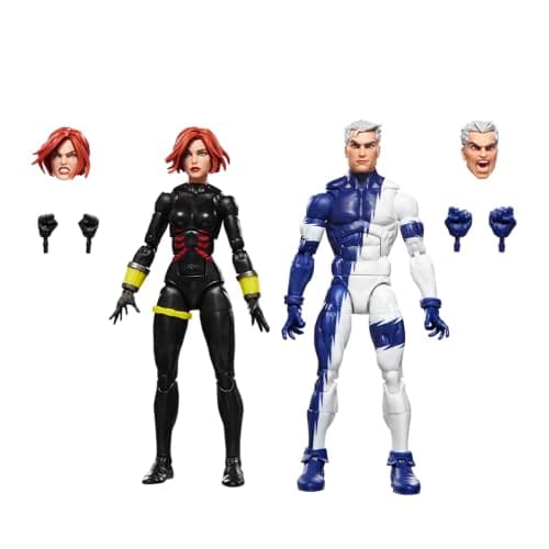 Image of Marvel Legends Series Black Widow and Quicksilver, Avengers: The Crossing Comics Collectible 15-cm Action Figures