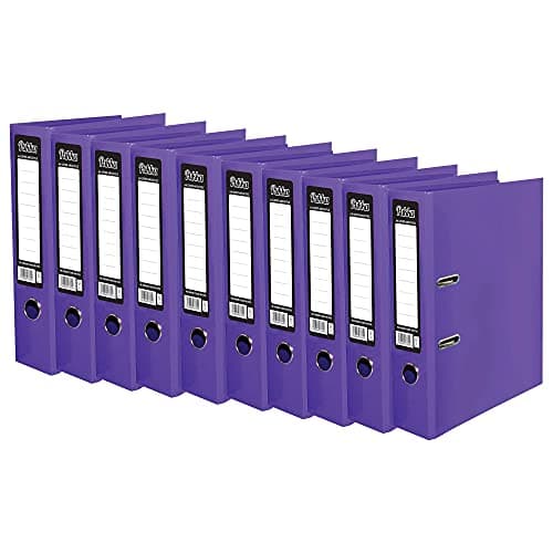 Image of 10 x Pukka A4 Glossy 2-Ring Lever Arch File School Work Office 75mm Spine File Organiser (Purple)