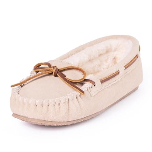 Image of Minnetonka Women's Cally Moccasin Slipper, Stone, 6.5