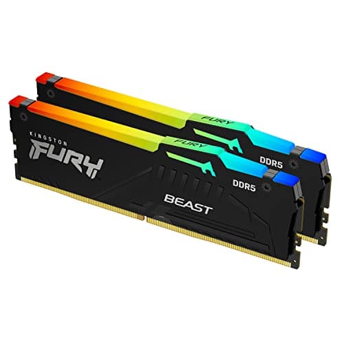 Image of Kingston FURY Beast Black RGB 32GB (2x16GB) 5600MT/s DDR5 CL36 DIMM Desktop Gaming Memory Kit of 2 - KF556C36BBEAK2-32