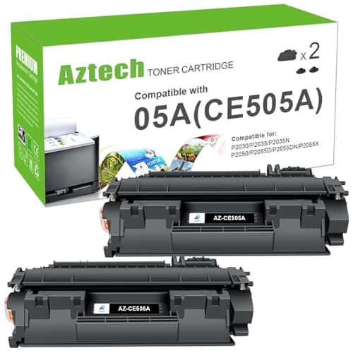 Image of Aztech Compatible Toner Cartridge Replacement for HP CE505A 05A P2035 P2055DN P2055 P2055D P2050 P2055X Toner (Black, 2-Pack)