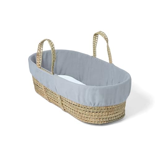 Image of Clair de Lune Fleece Liner for Palm & Wicker Moses Baskets - Grey Melange