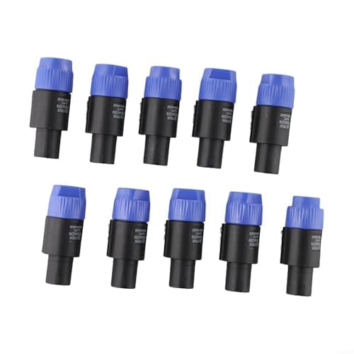 Image of 10 Pack NL4FC Speaker Connectors 4 Pole Male Audio Speakon Adapter For Secure And Stable Connection Of Professional Stage Speaker Cables(10pcs-blue)