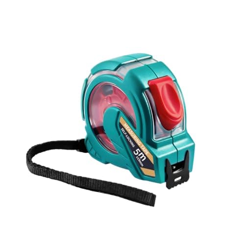 Image of Teronbeta Tape Measure 5m/16.5ft Self-Locking Metric & Imperial Dual Scale Measuring Tape, Shockproof Case, 19mm Wide Steel Blade, Built for DIY, Carpentry and Home Use