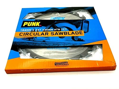 Image of Punk circular sawblade 184mm x 24t x 30mm atb tct tungsten carbide tipped S2 high grade hardened steel saw blade
