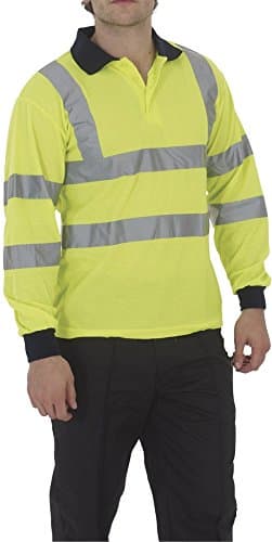 Image of Yoko Hi-vis Long Sleeve Polo Shirt Hi-vis Yellow L
