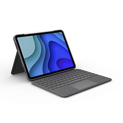 Image of Logitech Folio Touch iPad Pro 11-inch (1st, 2nd, 3rd, 4th gen - 2018, 2020, 2021, 2022) Keyboard Case - Backlit Keyboard, Trackpad, Smart Connector, UK ‎QWERTY - Graphite