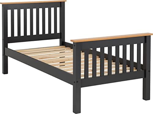 Image of Seconique Monaco 3' Single High End Bed in Grey/Oak Effect