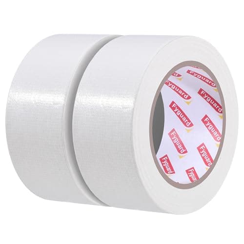 Image of Fyguard 2 Rolls White Duct Tape, 48mm x 28m Heavy Duty Tape 210μ Waterproof Strong Repair Tape No residue for Indoor and Outdoor Use, Repair Fastening Reinforcement