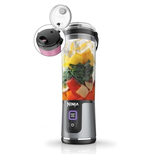 Image of Ninja Blast Portable Blender, 530ml, Leakproof Lid & Sip Spout, Powerful Cordless Mini Blender, Rechargeable, Portable Smoothies, Protein Shakes, Blends Ice & Frozen Fruit, Black, BC151UKBK