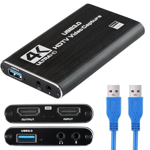 Image of 4K HDMI Video Capture Card, USB 3.0 Video Capture Device Full HD 1080PAudio Video Captures Card 4K HDMI Loop-Out for Game Recording, Live Streaming Broadcasting Computer, Mobile Phone, Video Camera