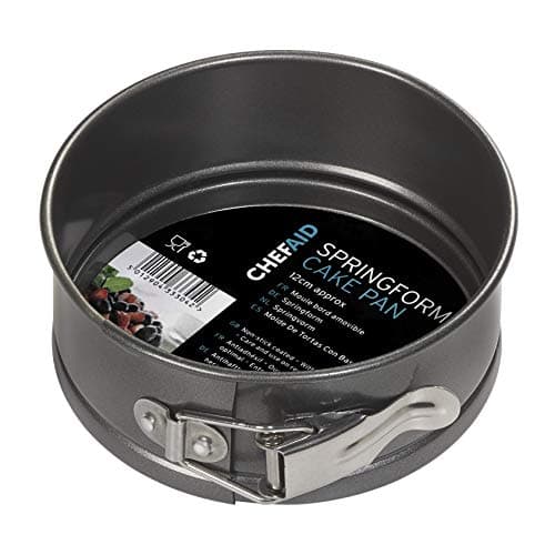 Image of Chef Aid Non-Stick Spring Form Cake Tin, 12 x 5 cm Round Cake pan with Loose Base for Easy Release, handwash, Fridge and Freezer Safe., Grey