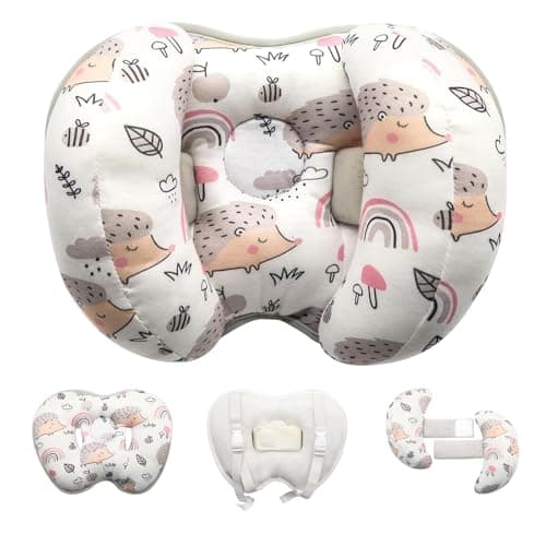 Image of KAKIBLIN Baby Support Pillow, Head and Neck Support, 2 in 1 Banana Neck Pillow for Baby Newborn, Adjustable Head Pillows for Kids Toddler (Hedgehog)