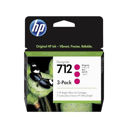 Image of HP 712 3ED78A 3-pack Magenta 29-ml Genuine Ink Cartridge with Original Ink, for DesignJet T650, T630, T250, T230 & Studio Large Format Plotter Printers 713 DesignJet Printhead