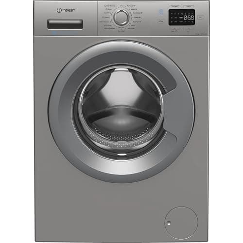 Image of Indesit Push&Go IP 1046S 10kg Freestanding Washing Machine – Silver – Push&Go One-Touch Programmes, 1400rpm Spin, Energy Efficient, Quick Wash, Cotton, Mixed, Delicates & Eco Cycles
