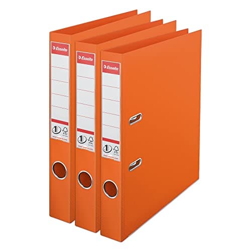 Image of Esselte VIVIDA A4 Lever Arch File, 50 mm Spine, 250 sheets Capacity, PP, Plastic Cover, Files & Folders, Orange, 3 Pack, 624286