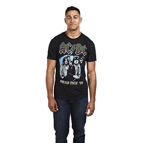 Image of AC/DC Men's World Tour 79 T Shirt, Black (Black Blk), M UK