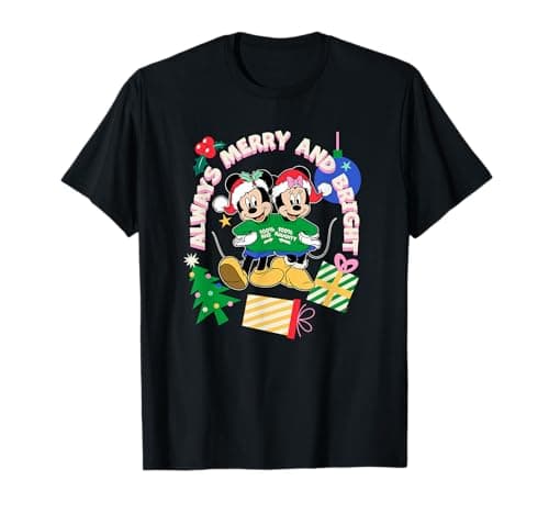 Image of Disney Mickey & Minnie Christmas Always Merry & Bright T-Shirt