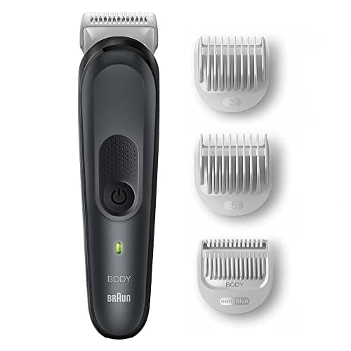 Image of Braun Body Groomer Series 3 3350 Body Shaver for Chest Underarm Frame and More Includes Combs for Length 3 mm and 5 mm Washable 80 Min Wireless Running Time