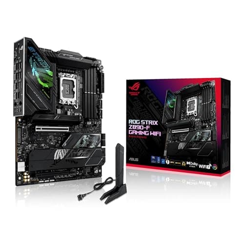 Image of ASUS Intel ROG Strix Z890-F Gaming WiFi ATX motherboard, 16+1+2+2 power stages, DDR5 slots, PCIe 5.0 w/ full support for next-gen GPUs, five M.2 slots, WiFi 7, AI Overclocking, AI Networking II
