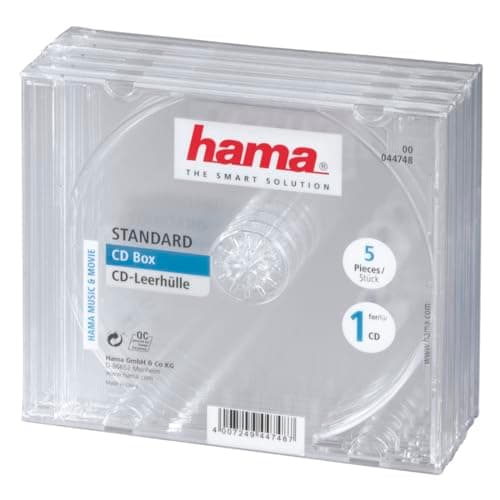 Image of Hama Jewel CD Disc Cases (Pack of 5) | Protective CD/DVD Cases | Transparent
