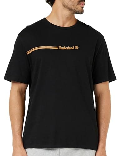 Image of Timberland Men's Short Sleeve tee 3 tier3 T-Shirt, Black, M