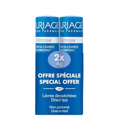 Image of Uriage Moisturizing Lip Balm Stick, Xémose, 2 x 4g