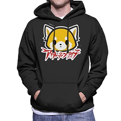 Image of Cloud City 7 Aggretsuko Normal Men's Hooded Sweatshirt Black