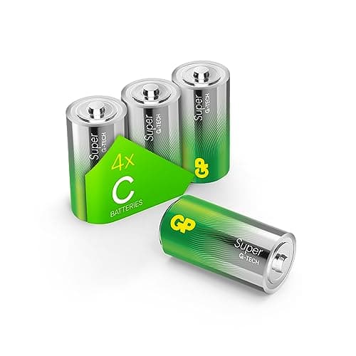 Image of GP Super Alkaline Batteries C Baby 1.5 V, Ideal for Powering Everyday Devices, New G-TECH Longlife Technology, Pack of 4 LR14 Batteries