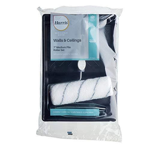 Image of Harris Seriously Good Walls & Ceilings Medium Pile Roller Set | Includes 7" Tray, Frame, 1 x 7" Paint Roller Sleeve