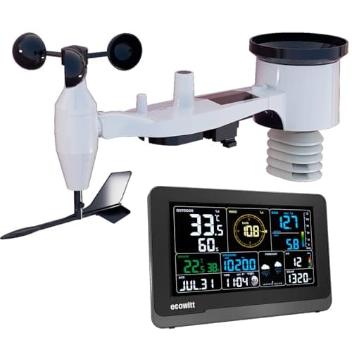 Image of Ecowitt Wi-Fi Weather Station Array WS3900, 7 in 1 Garden Wireless Solar Weather Outdoor Sensor WS69 + 3 in 1 Home Indoor 7.5 inch Color LCD Large Display Console, Weather Monitoring System 868 MHZ