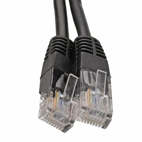Image of kenable Black Network Ethernet Cable RJ45 Cat5e UTP Patch Lead CCA 26AWG for PC Laptop PS3 Xbox Router 50cm 0.5m