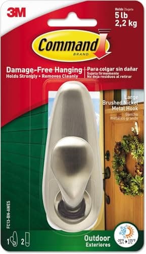 Image of Command Hook Forever Classic Holds Up To 5 Lb Large Brushed Nickel 2 Strips