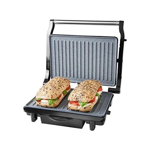 Image of Quest 35609 Deluxe Health Grill With Panini Press & Sandwich Toaster/Non-Stick Marble Coating/Cool Touch Handle/Automatic Temperature Control/Floating Hinged Lid For Even Cooking & Toasting