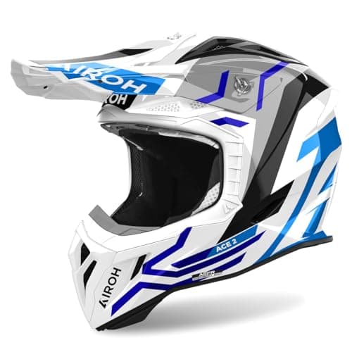 Image of Airoh Aviator Ace 2 Ground Motocross Helmet, white/blue, L (59/60)