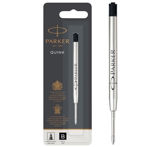 Image of Parker Ballpoint Pen Refill | Broad Tip | Black QUINKflow Ink | 1 Count