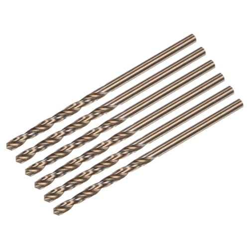 Image of sourcing map 6pcs Jobber Drill Bits 2.5mm (0.098") Black Nitride & Gold Titanium Coated M2 High Speed Steel (HSS) Twist Drill Bits for Stainless Steel Aluminum Alloy Metal